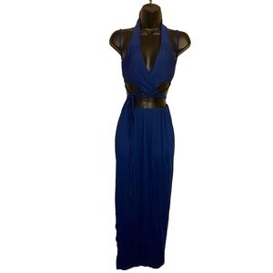 NWOT HOT & SEXY Cross Halter Top w/String Ties & Long Skirt w/Slit.  Throw n Bag